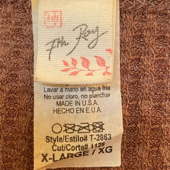 Peach Oversized Long Sleeve Waffle Top - Picture 9 of 9